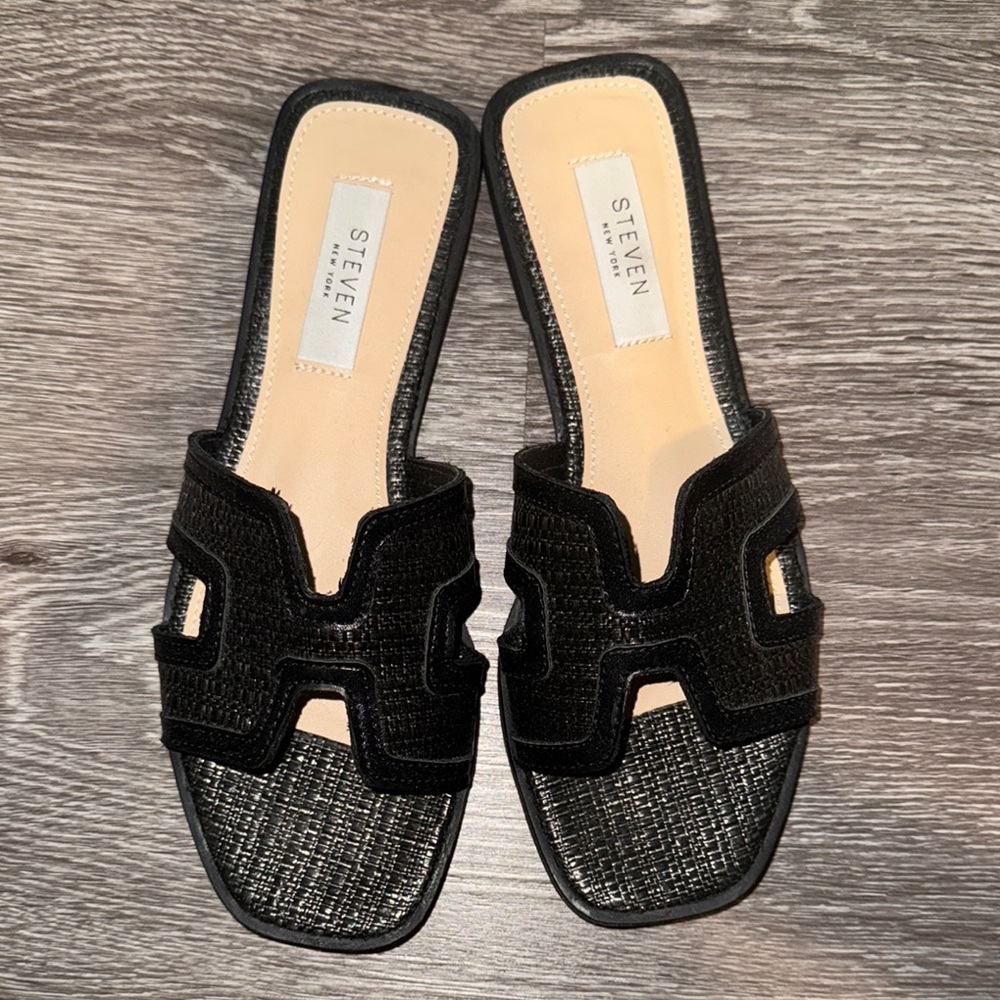 Steve Madden Black Harlien Slide Sandals